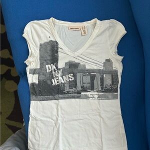 DKNY Women's Cream Graphic Tee